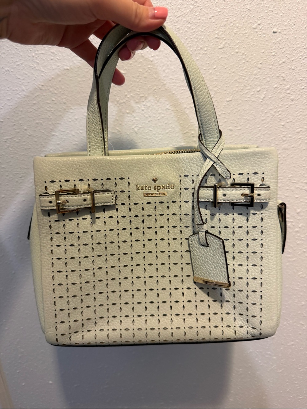 kate spade Mint Perforated Leather Satchel